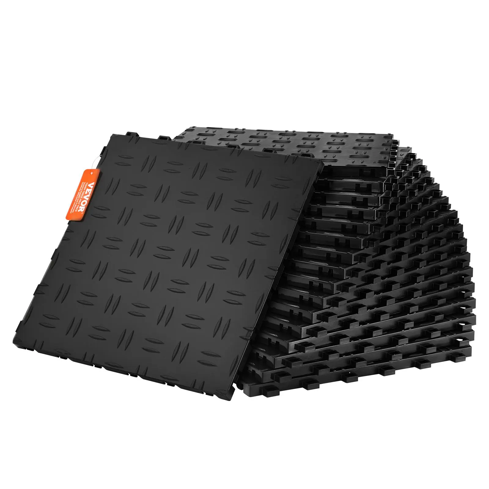 【SummerFinds】VEVOR Garage Tiles Interlocking,  12 x 12 x 0.53 inch 25 Pack Garage Floor Covering Tiles, Non-Slip Double-Sided Texture Garage Flooring Tiles, for Garages, Basements, Repair Shops, Black