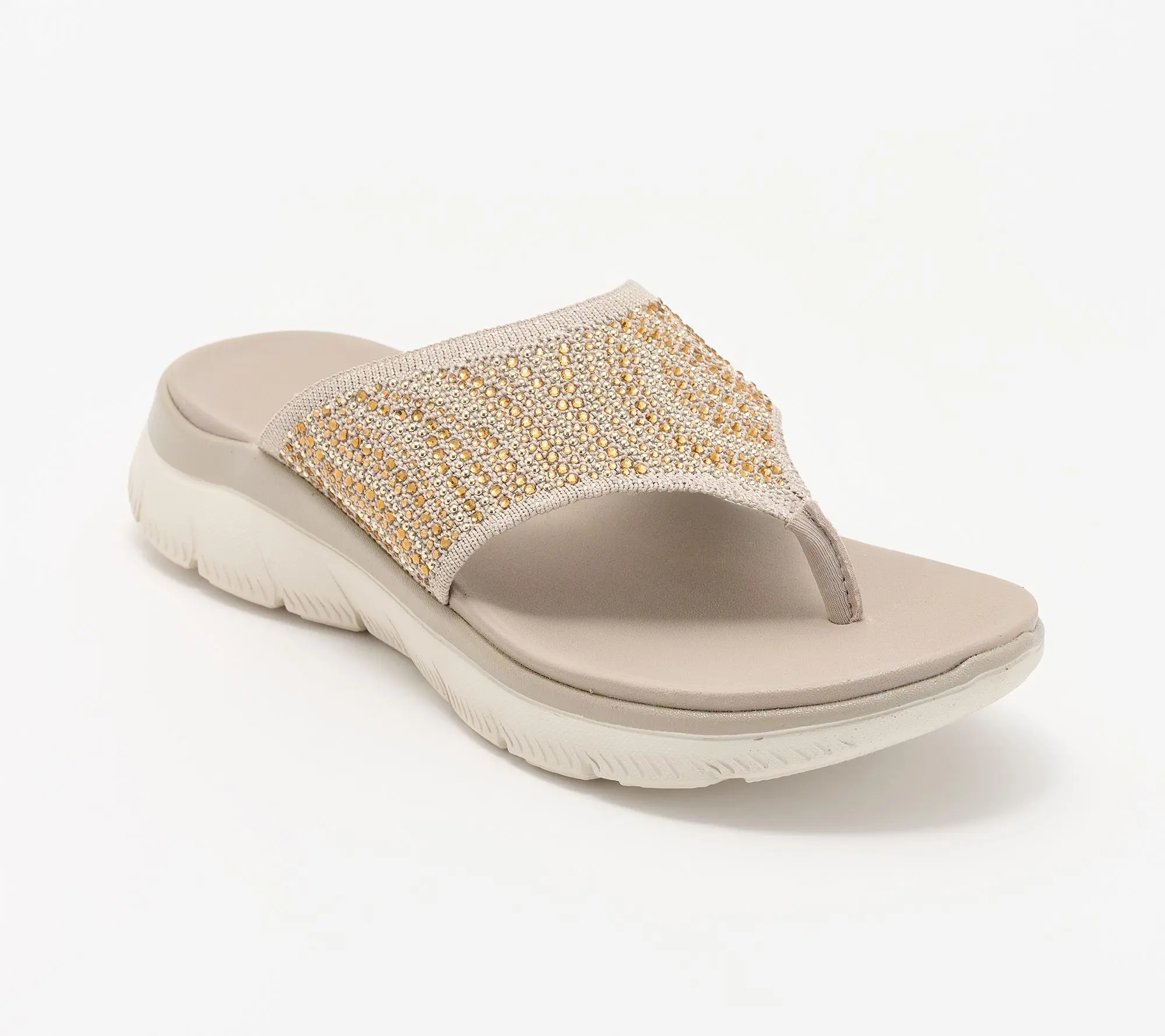 Skechers Summits Vegan Embellished Knit Thong Sandals