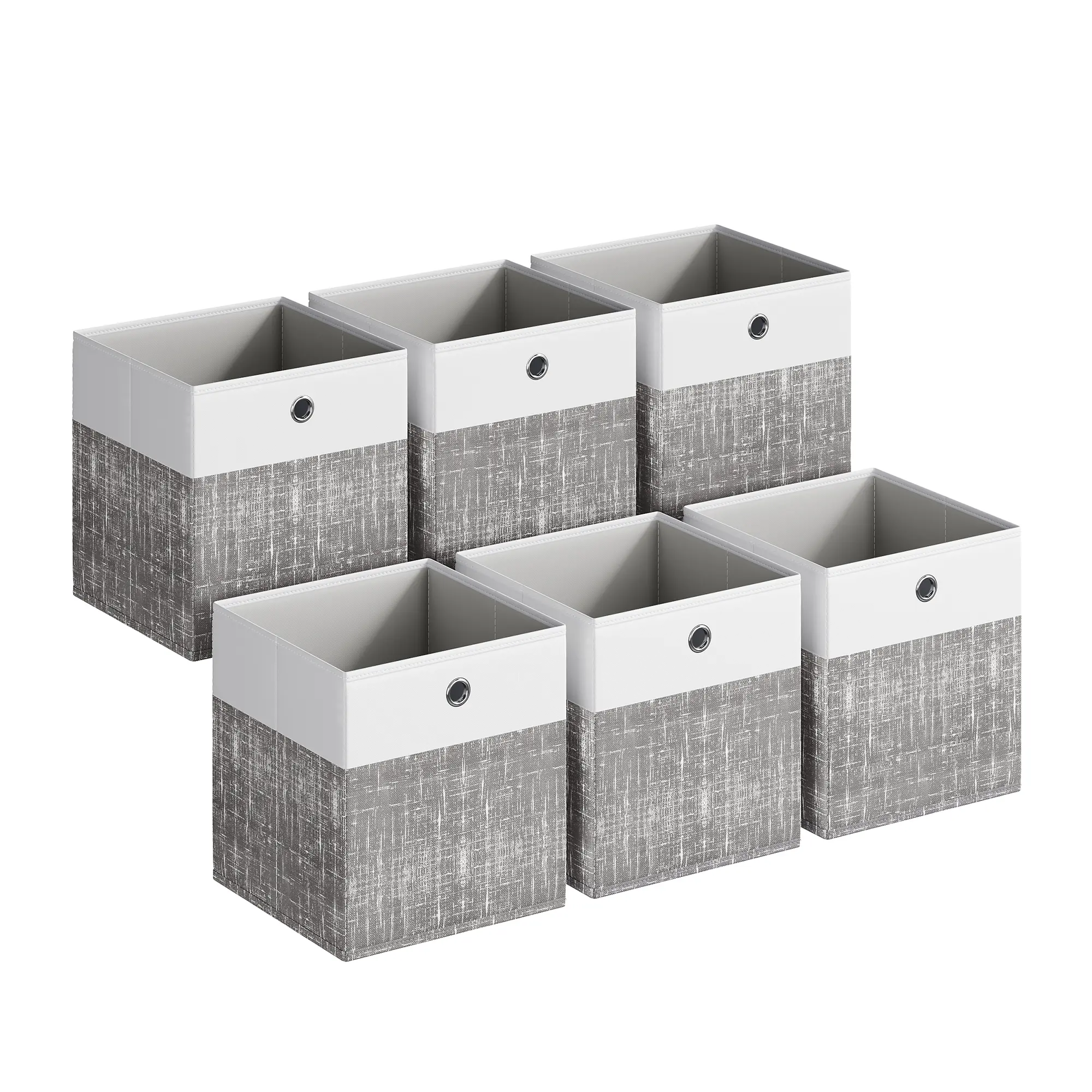 SONGMICS Storage Cubes, Set of 6 Foldable Fabric Storage Boxes, Cube Organizer Boxes with Handles, for Closet Shelves, Odorless, 10.2 x 10.2 x 11 Inches,dorm room inspo,college dorm essentials,dorm haul