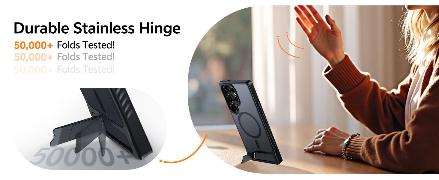 Durable Samsung Galaxy Sandblasted Back Panel Silicone Frame Shockproof Corners and Built-in Stand Phone Cases for Samsung Galaxy S25 S24 S23 Plus Ultra MagSafe Accessories