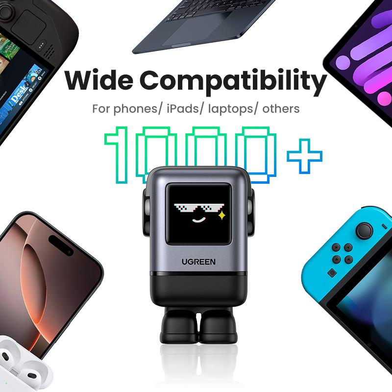 UGREEN Uno 100W/65W/30W Robot Charger Bundle with 100W 3.3 FT Fast Charging Cable, Fast Charging for Macbook, iPhone 17/16 Pro Max, Samsung,September Restock，TikTokShopBlackFriday ,TikTokShopJumpstartSale