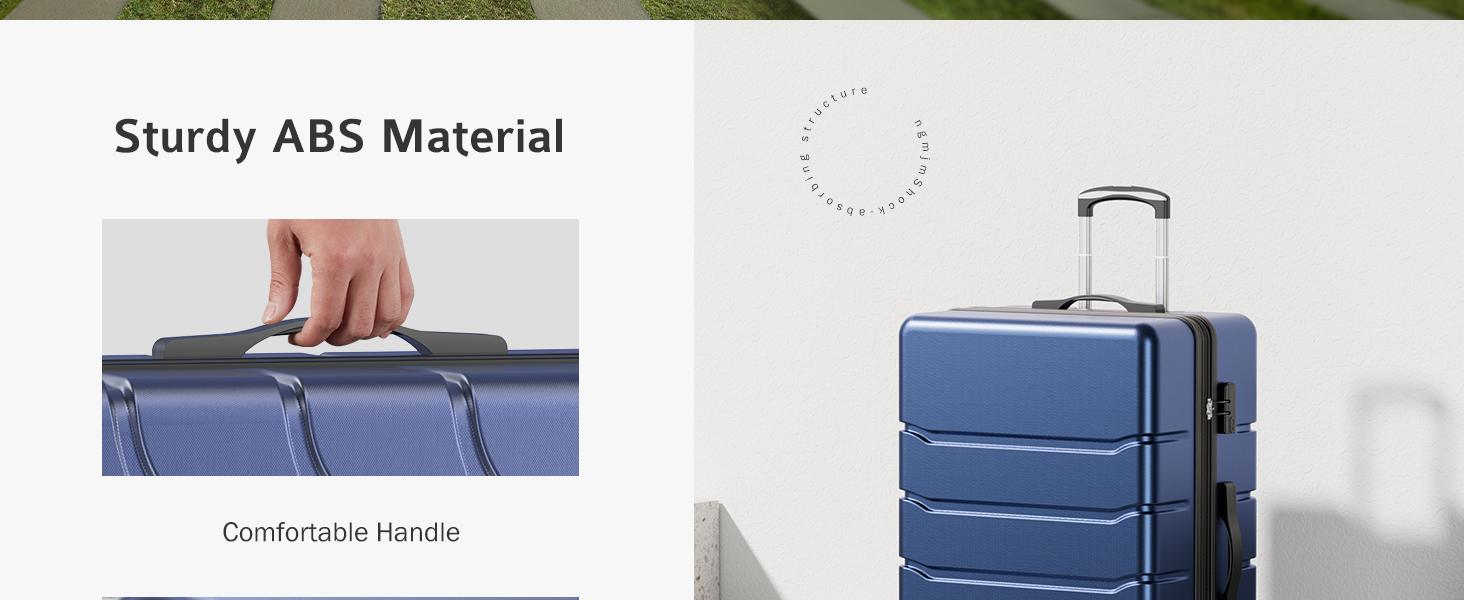 Carry on Luggage, Hard Shell ABS Suitcase with Double Spinner Wheels, Lightweight Expandable Rolling Luggage with TSA Lock