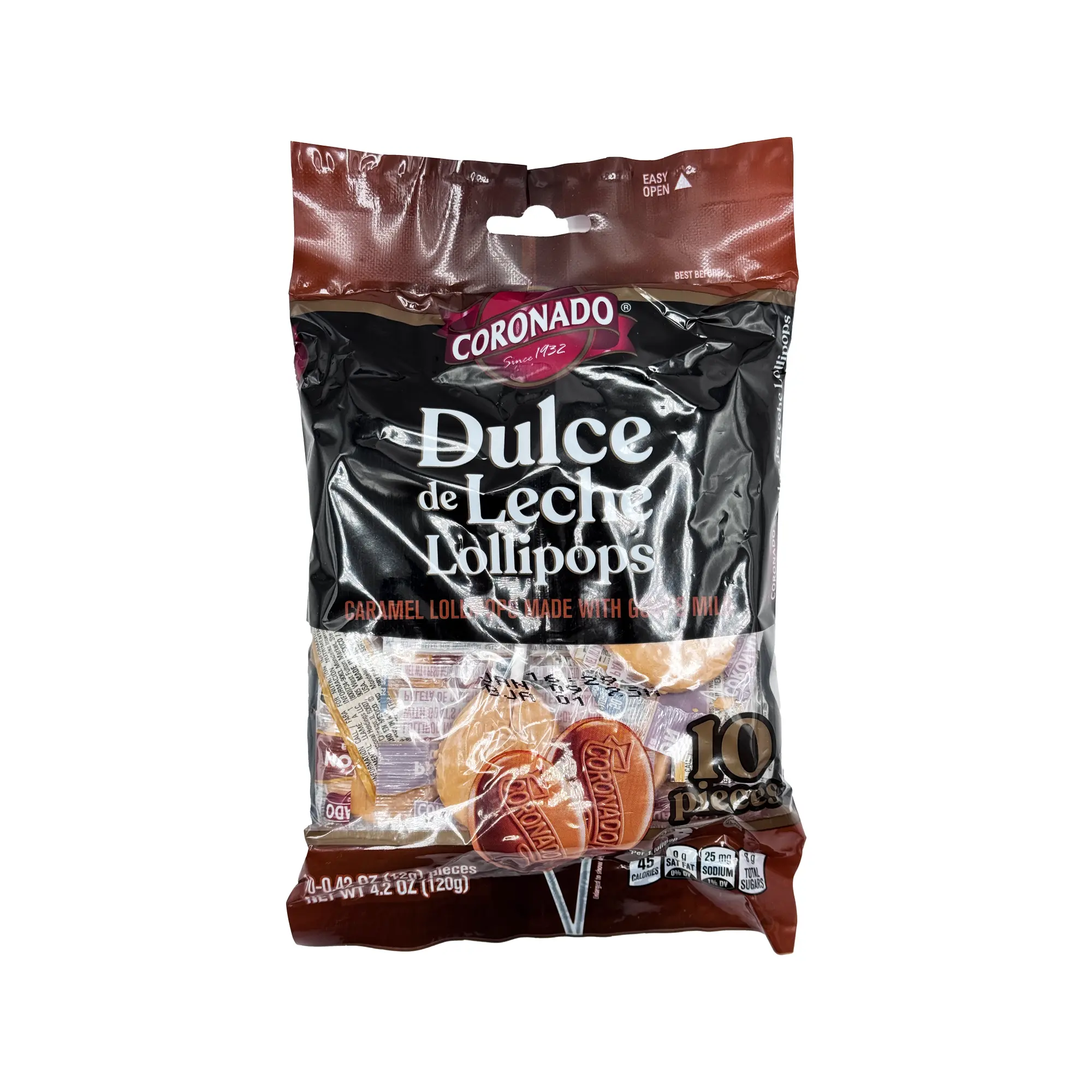 Coronado Dulce de Leche Lollipops (10 Pack) - Mexican Caramel Candy, Cajeta Flavor, Sweet & Creamy Milk Lollipops, Authentic Dulce de Leche Treat
