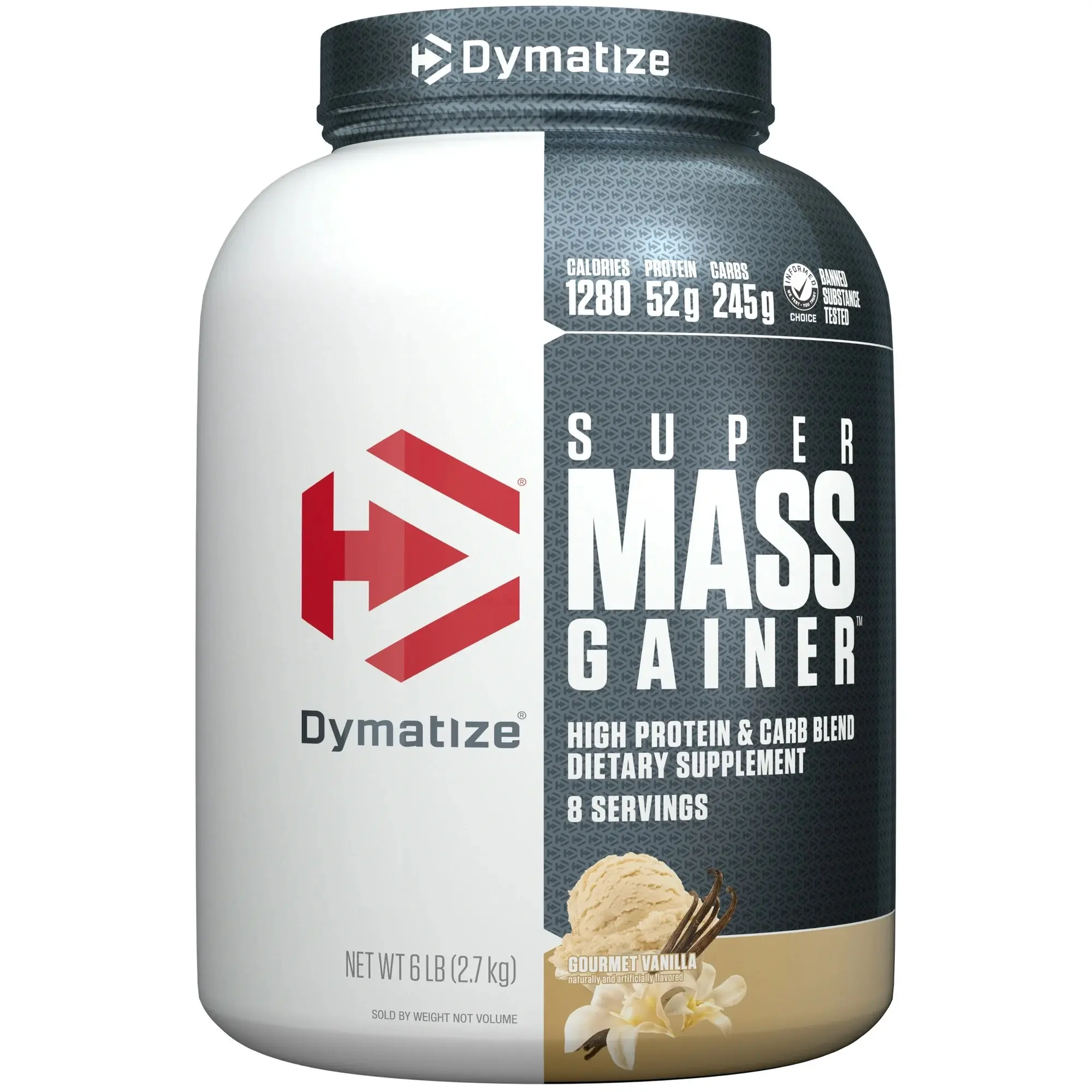 Dymatize Super Mass Powder, Gourmet Vanilla Flavor, 6 LB (2.7 kg), 8 Servings