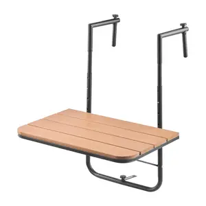 【FathersDayGift】VEVOR Balcony Hanging Table 25 x 24 in Outdoor Patio Railing Bar Table Adjusable