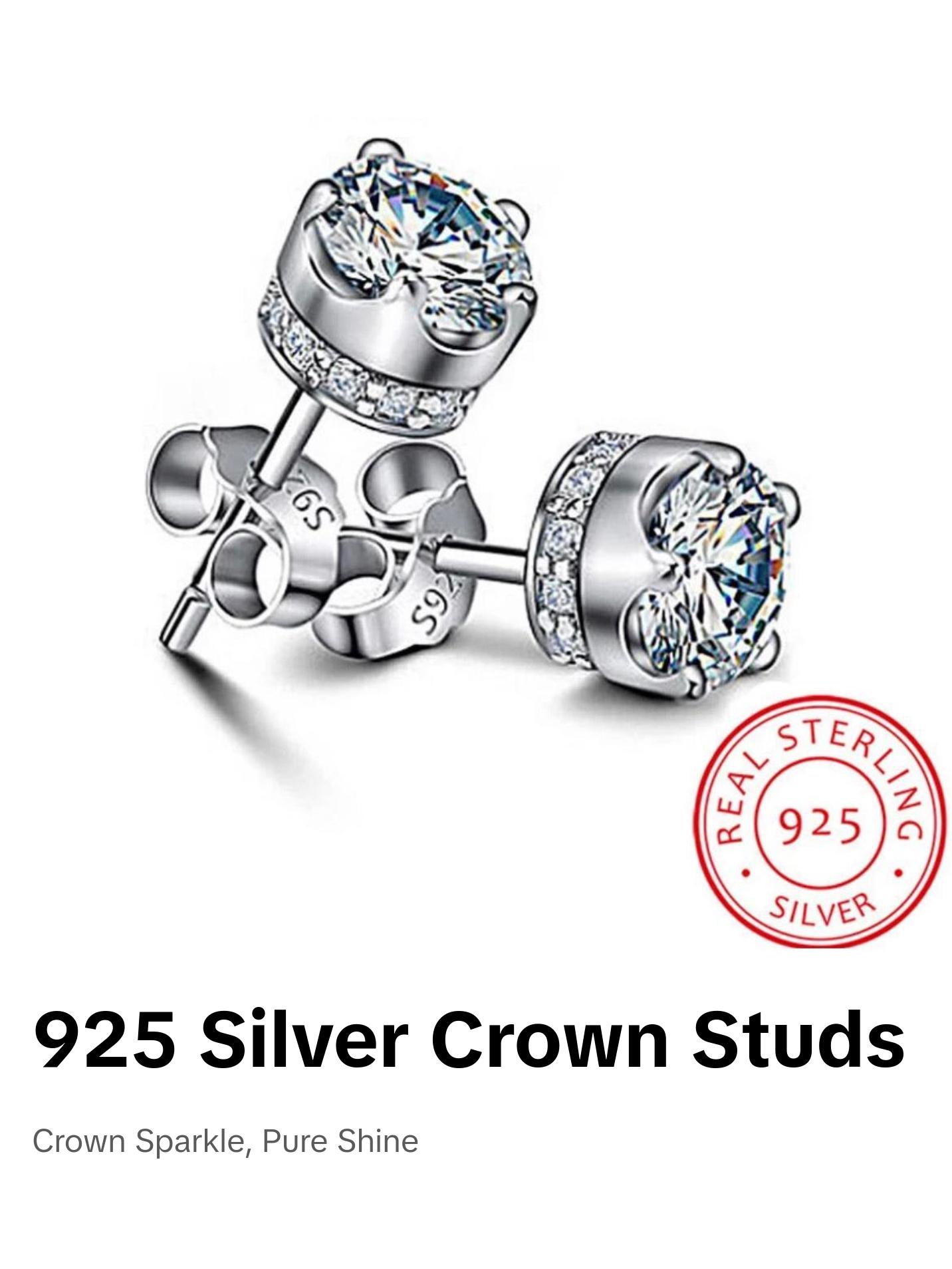 925 Silver Crown Studs
