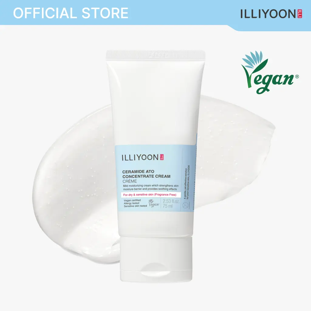 [ILLIYOON] Ceramide Ato Concentrate Cream | Moisturizer for Dry & Sensitive Skin, 100hr Lasting Hydration, For Face & Body, Gentle for Infants, Moisture Barrier Repair, Vegan Certified, 2.53 fl.oz.
