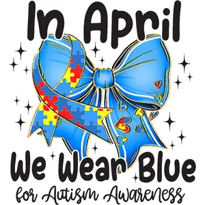 Autism awareness, heat transfer, press and peel, no shirt, made to order