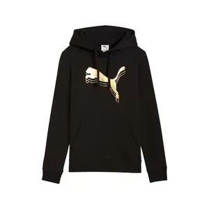 PUMA Womens Essentials Metallic Hoodie Casual Outerwear Casual - Black