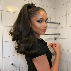 [New In] ISEE HAIR Kinky Straight Ponytail & Clip-In Hair Extensions 2-Piece Set Half Up Half Down Styles Instant Volume 100% Human Hair Pre-Sale #TikTokShopSpringGlowUp