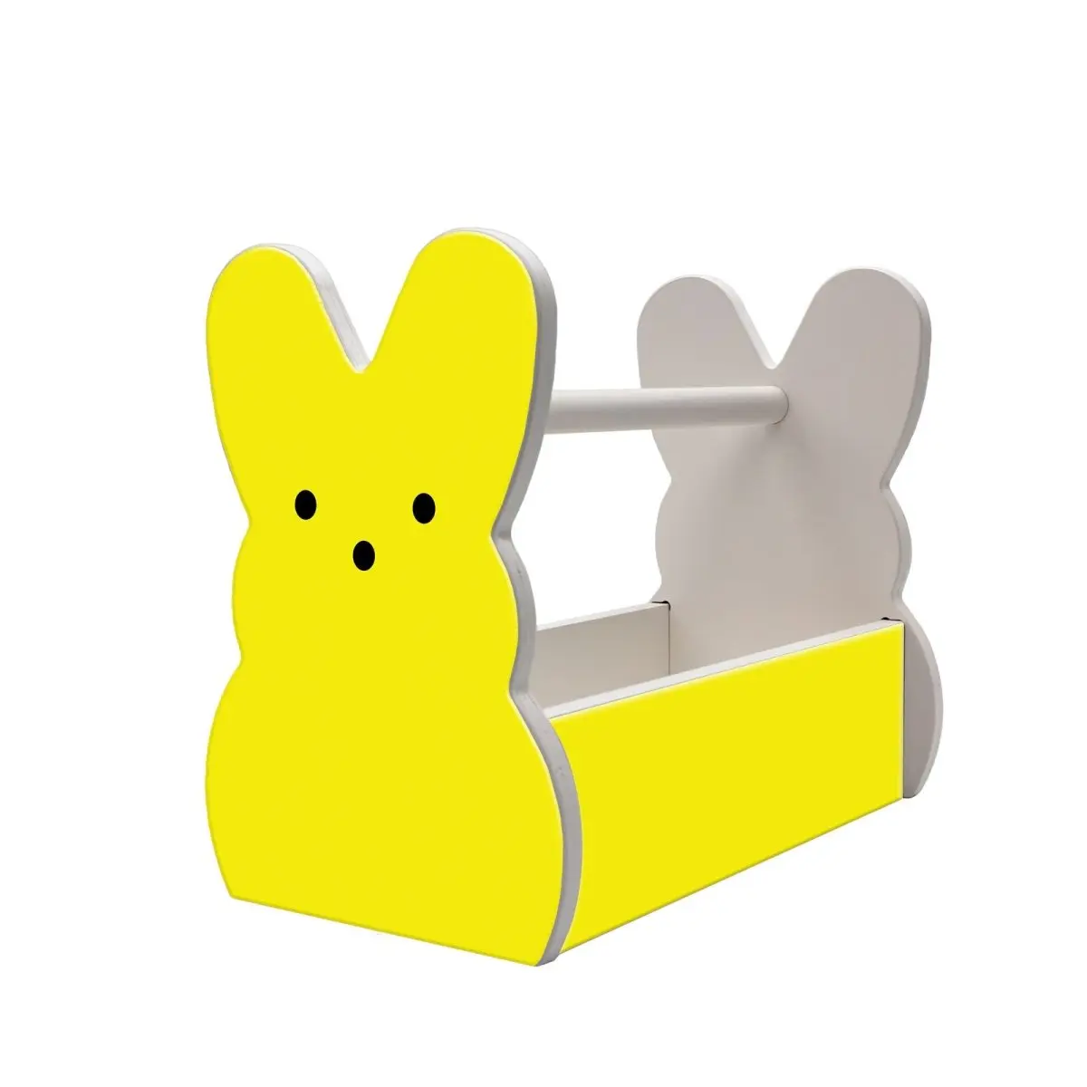Durable Wooden Bunny Storage Basket with Carry Handle - 13x4.75x10.5", Single, Multiple Colors, Home Organizer, Room Accessories for Kids and Adults, Holiday Gifts & Candy