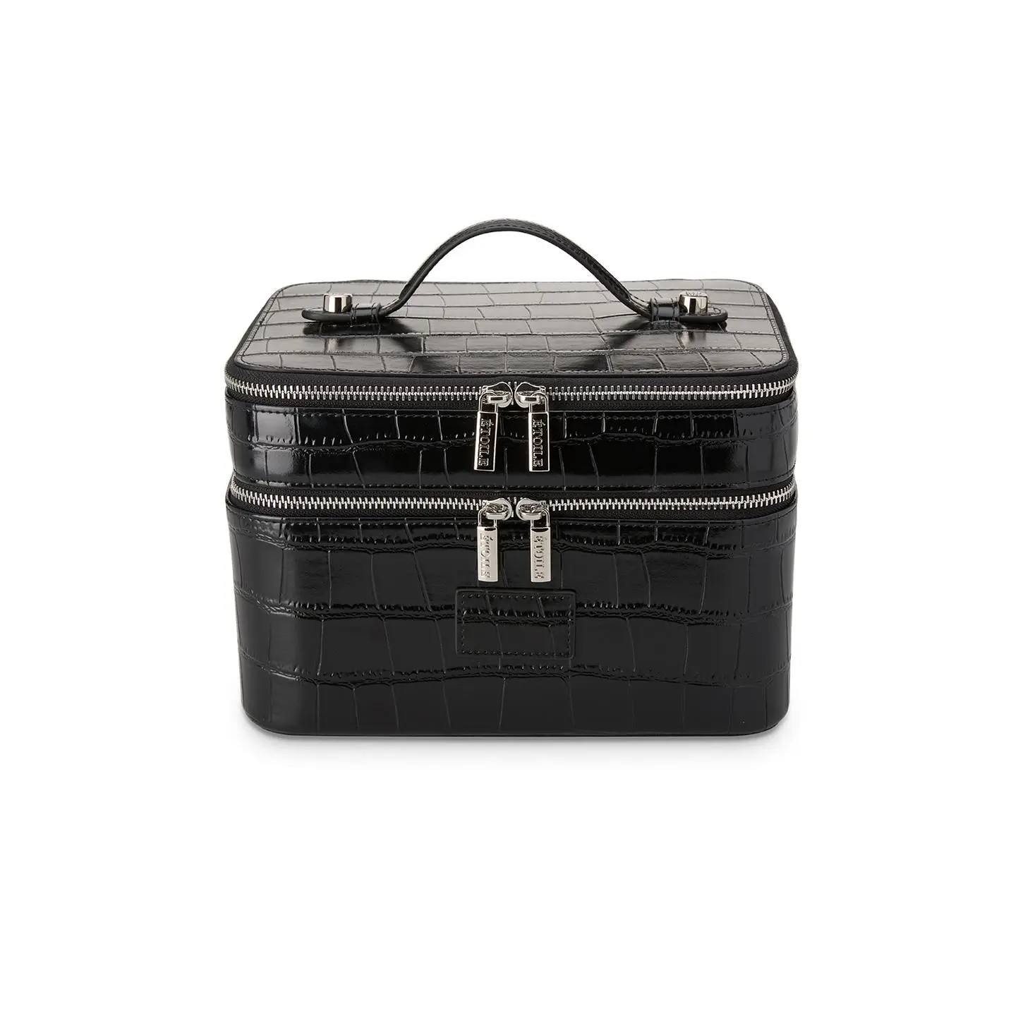 ETOILE COLLECTIVE Duo Vanity Case in Noir Croc