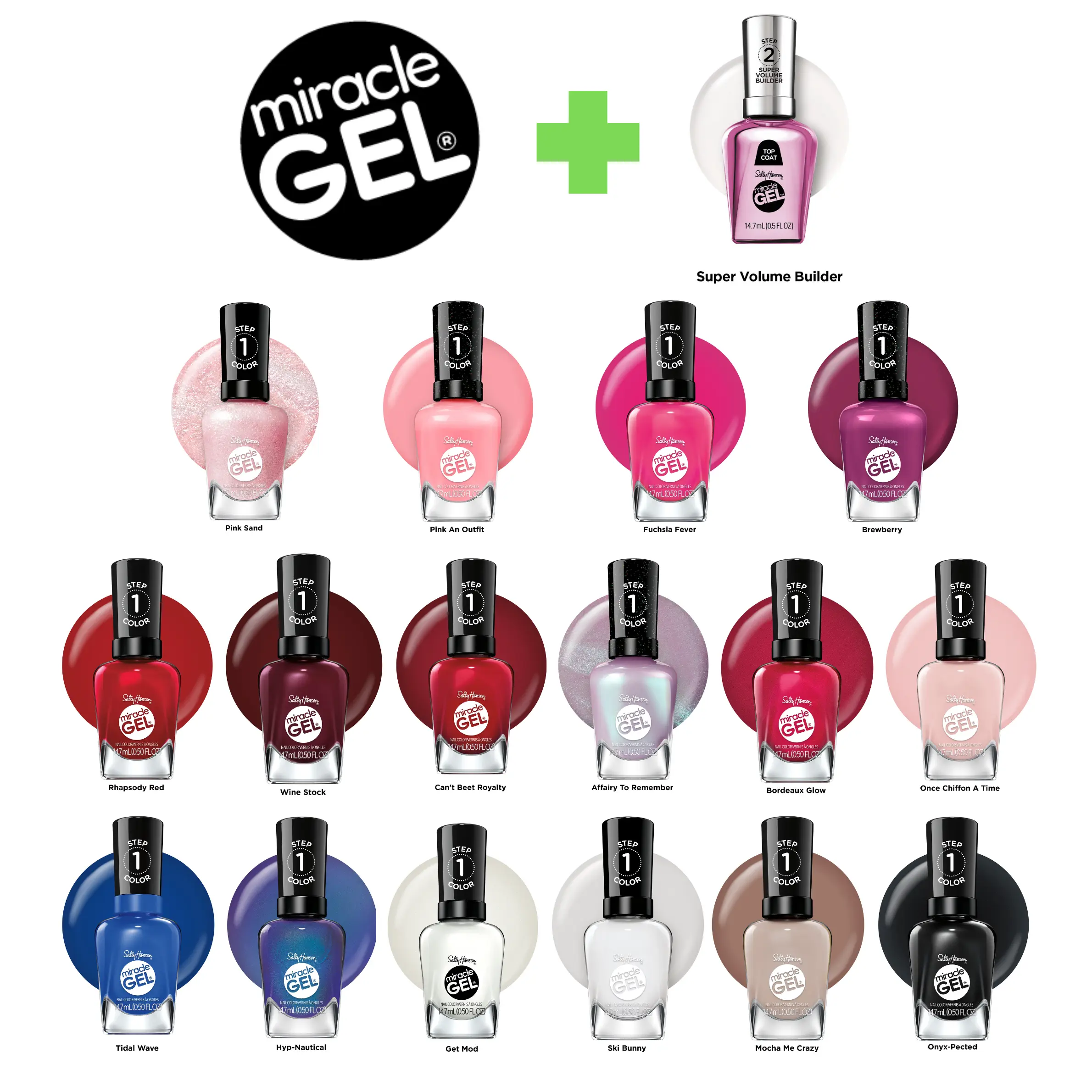 Sally Hansen Miracle Gel Nail Polish + Top Coat Duo Bundle