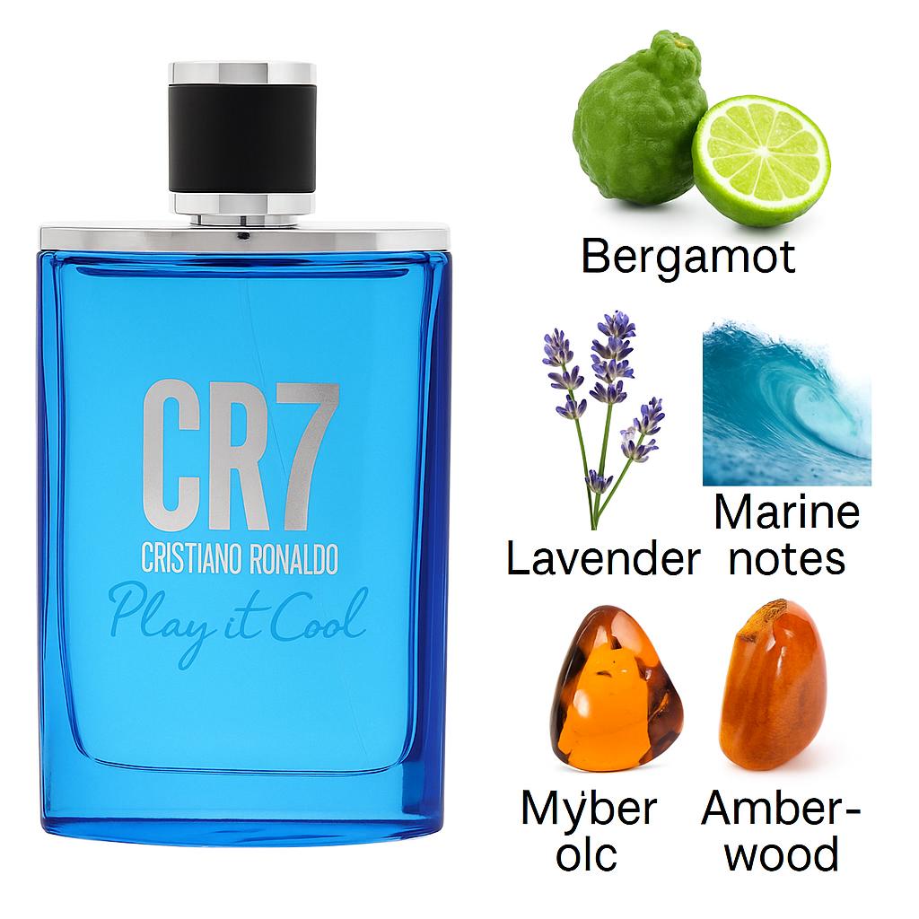 1PCS CR7 Collection,Cristiano Ronaldo,1.7oz/3.4 oz/6.4 ozSpray, Play It Cool, game on, Men's cologne men's  cologne oud fragrance Lovers Bundle