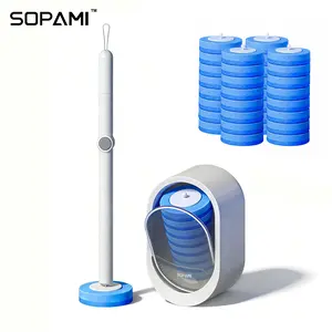 SOPAMI Disposable Toilet Brush Kit 1 Handle 16/32 Refills Deep Clean Fresh Scent Easy Storage Ideal for Bathroom
