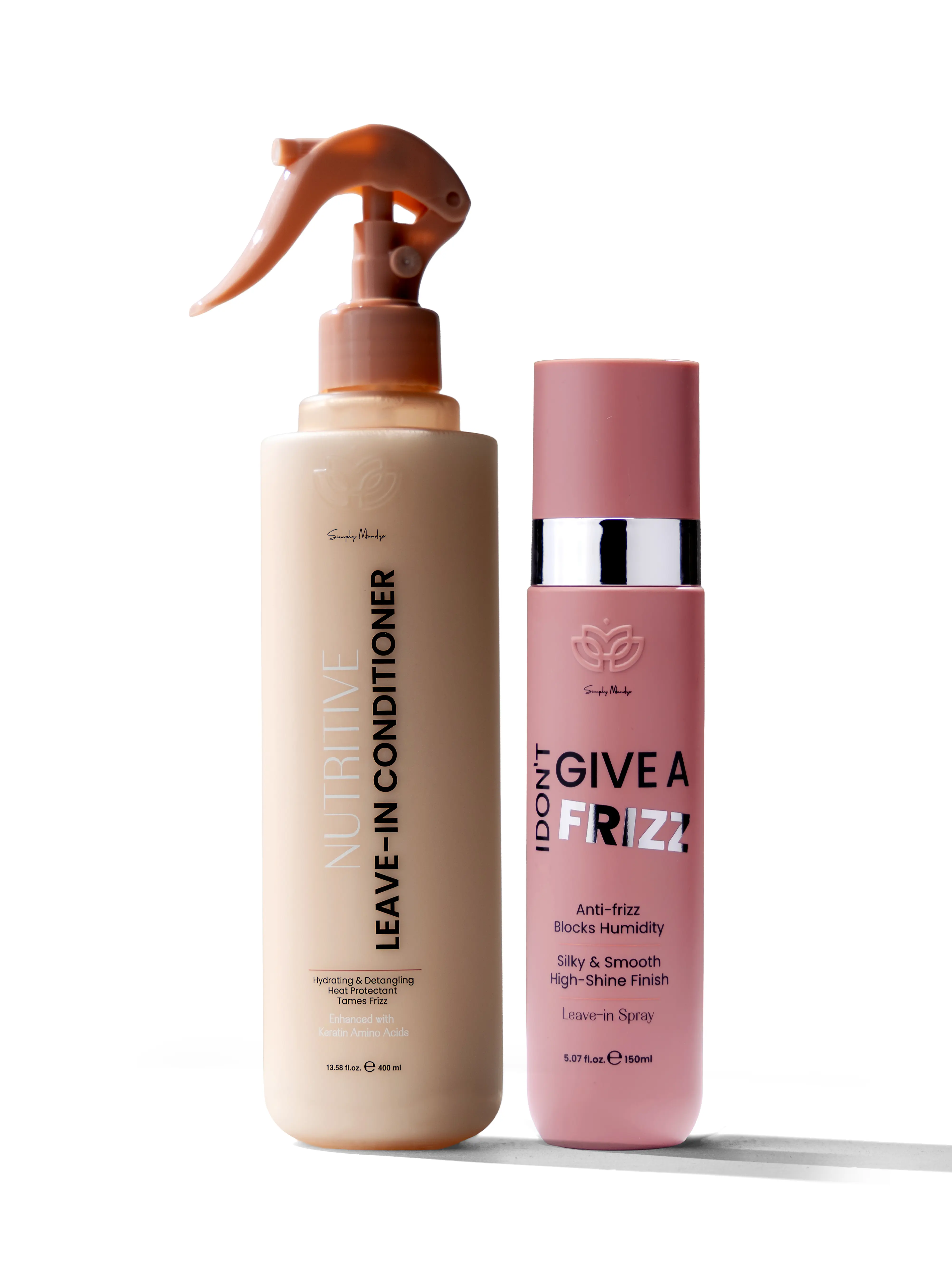 Perfect Hair Day Bundle - Simply Nutritive Leave-In Conditioner & IDGAF Anti-Frizz Spray with Argan Oil & Keratin for Shine & Frizz Control