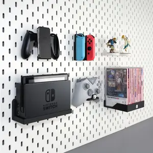Pegboard Organizer for Nintendo Switch 1 Compatible with IKEA SKADIS Dock Shelf Game Case Holder JoyCon & Pro Controller Stand for Efficient Gaming Accessory Storage