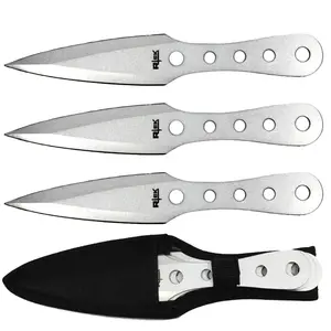 10-Inch 3PCS Knife Set Silver with Carrying Case Fruit Knife Outdoor Kitchen Tool 