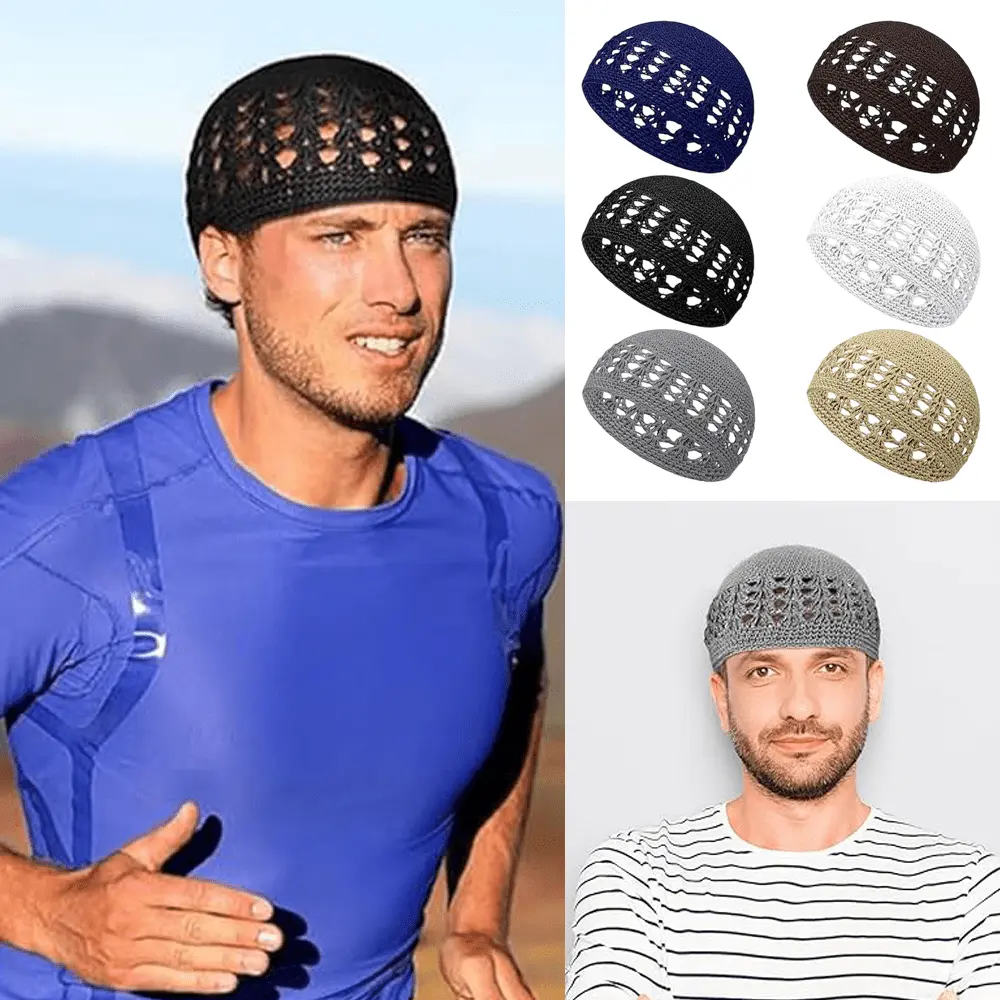 Set of 6 Hats, Knitted Crochet Beanie Caps Suitable for Both Men And Women. headband hair soft scarf head wrap stretchy girl