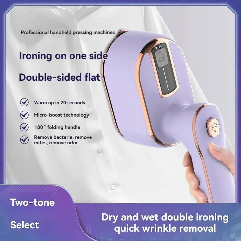 2-in-1 Steam Iron & Steamer for Clothing - Handheld Portable Garment Wrinkle Remover, Fast Heat-Up, Large Soleplate, 100ml Water Tank, Lightweight for Home, Travel