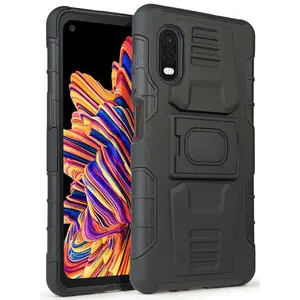 Case for Galaxy XCover Pro, Nakedcellphone Rugged Ring Grip Cover with Stand [Built-In Mounting Plate] for Samsung Galaxy XCover Pro Phone (SM-G715)