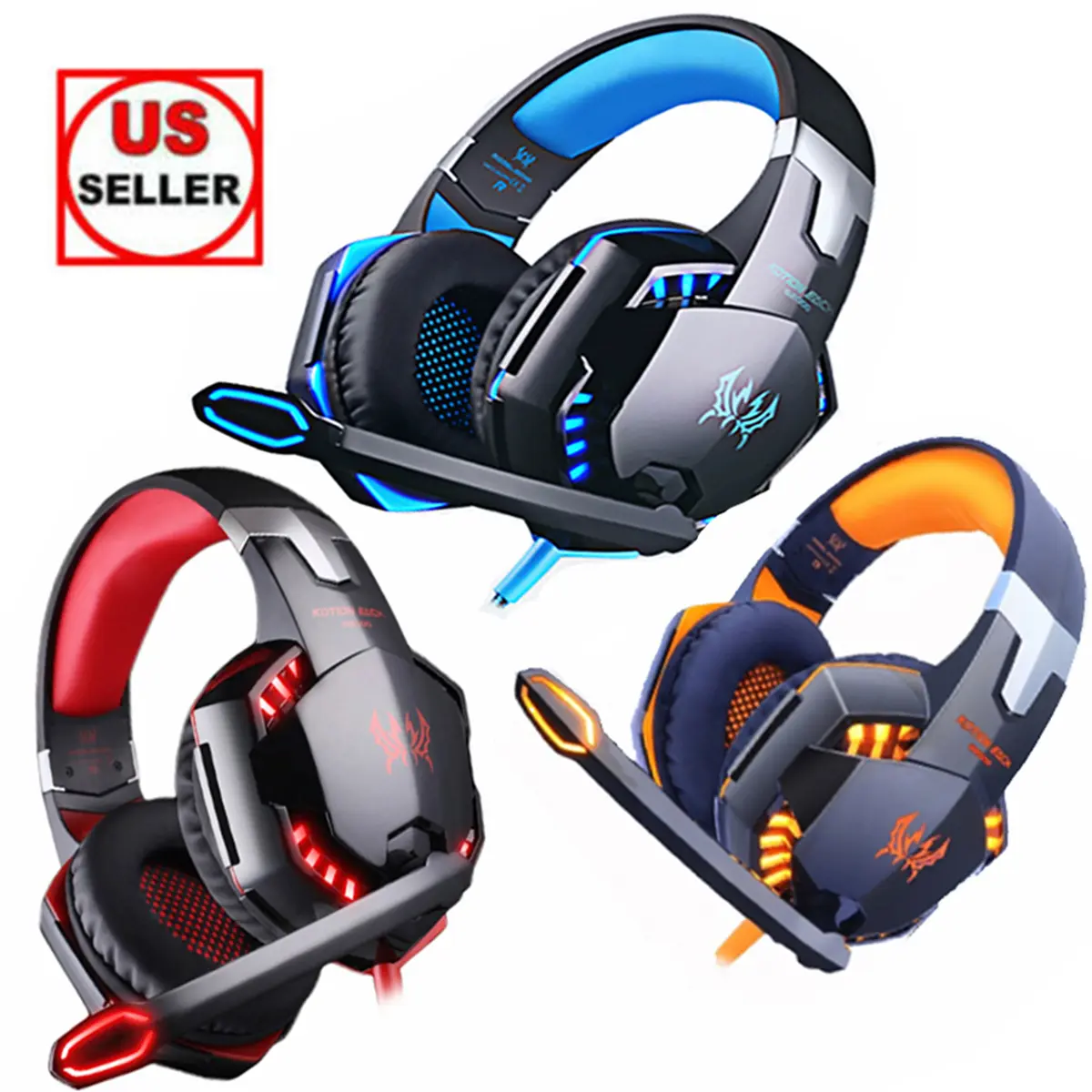 3.5mm Wired Stereo Gaming Headsets - Immersive Experience for Long Sessions, Crystal-Clear Audio, LED Light, Noise Reduction Mic, Adjustable Earpads, Durable Design, Compatible with PS4, PC, Xbox 1, PS5, Immersive Gaming Experience, Long Gaming Sessions