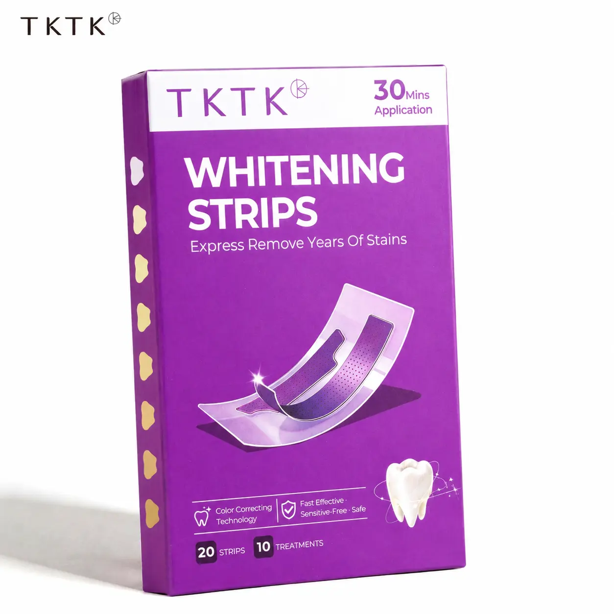 TKTK Purple Teeth Whitening Strips - Color Correcting Technology, 10 Treatments (20 Strips), Peroxide-Free, Gentle Color Correcting Formula - Non Sensitive Teeth Whitening#backtoschool