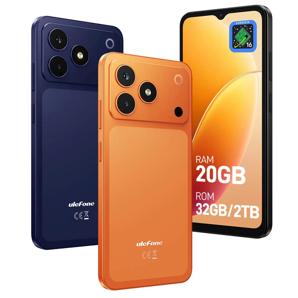 Ulefone Note 23 Mobile Phones SIM Free Unlocked, 20GB+32GB Android 16 Go, 6.56" 4G Small Basic Smart Phone, 5000mAh Octa Core Cellphone, WiFi Calling GPS