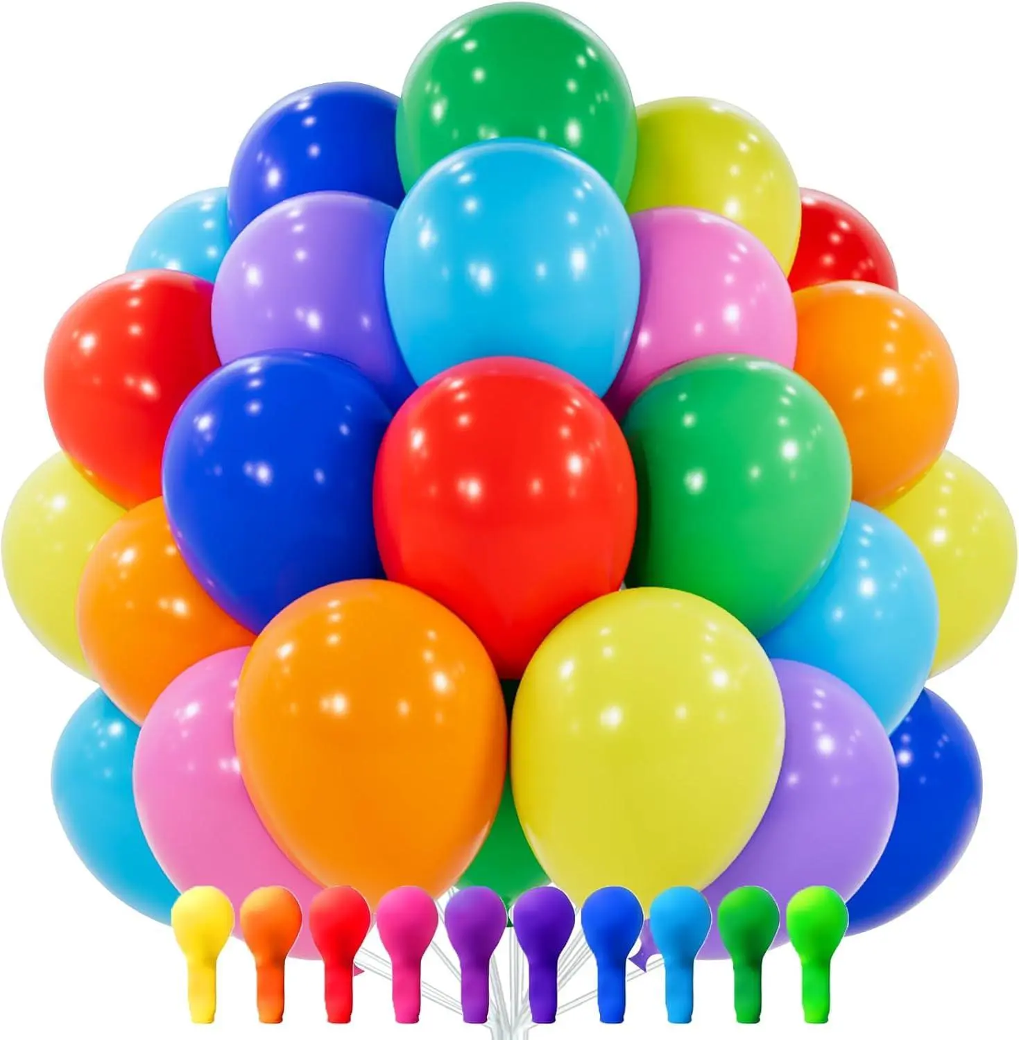 PartyWoo Thick 12-in Assorted Color Balloons, 100pcs Floatable Unicorn Theme Decor, Birthday Party Decorations, Wedding Supplies & Home Accessories