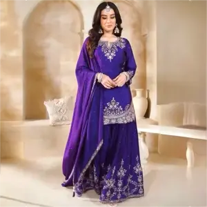 Plus size fancy designer sharara set