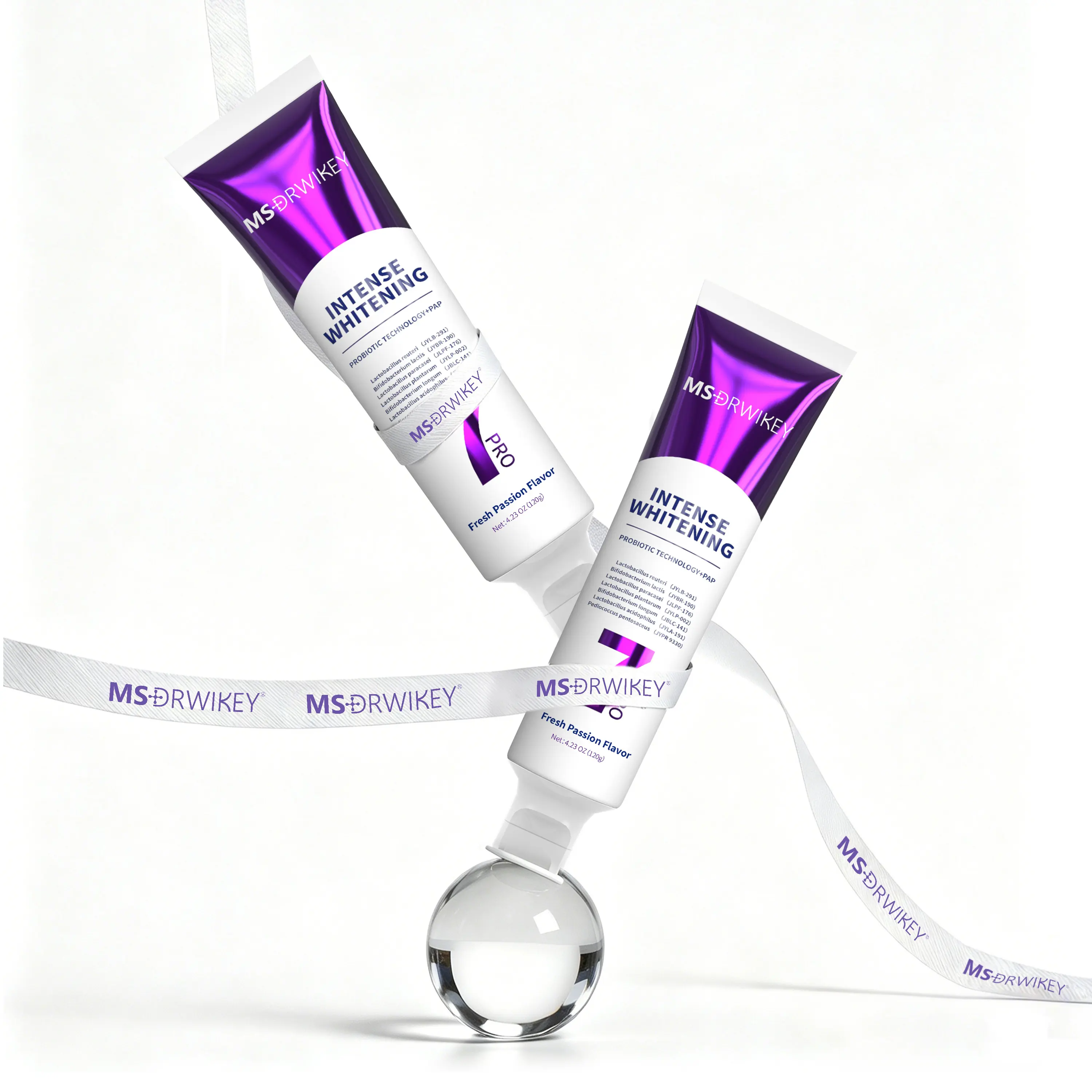 MSDRWIKEY 7-Pro Brightening Toothpaste | Purple Toothpaste Neutralizes Yellow Tones | Enamel-Safe Formula | Long-Lasting Fresh Breath