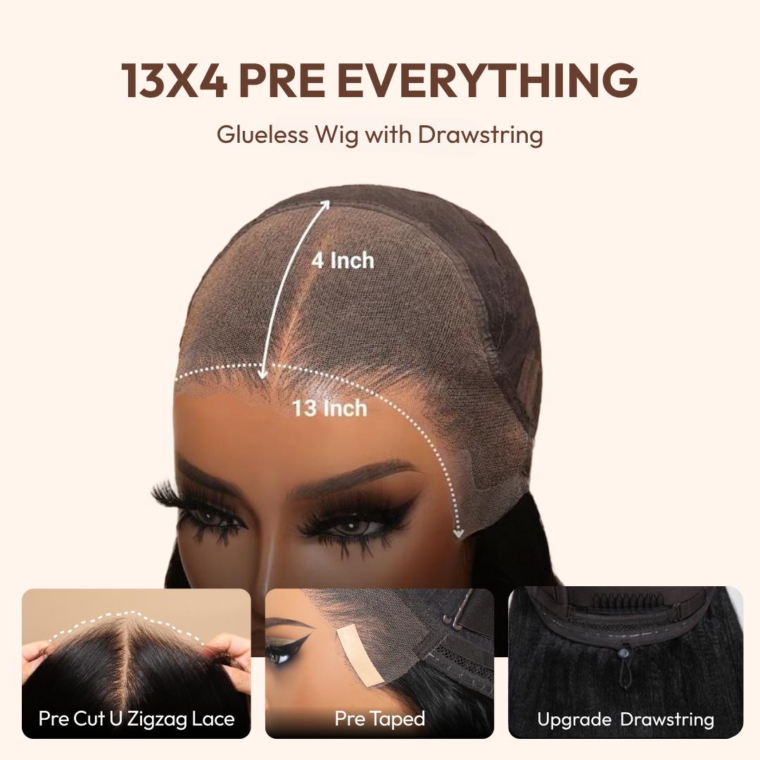 【200% Density】UNice Pre-Everything Fluffy Natural Loose Wave Wig with Curtain Bangs Glueless 13x4/7x5 HD Lace Human Hair Wigs Friendly for Beginners