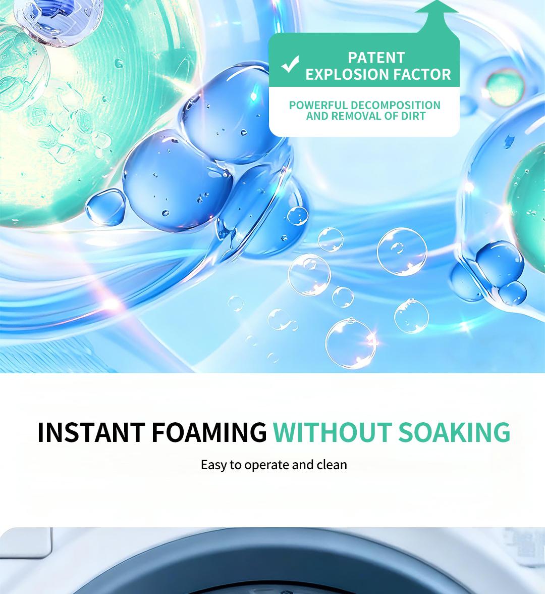 SOPAMI Eco-Friendly Washing Machine Cleaner 12 Tablets Removes Pet Hair Buildup & Fights Odors for Fresh Clean Washers