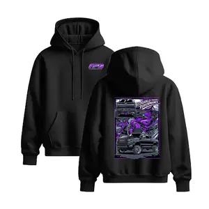 Fitzgerald Performance Hoodie, Purple Diesel Truck Graphic, 2 Sides, Heavyweight Cotton Blend Hoodie, Diesel Performance Apparel for Men & Women