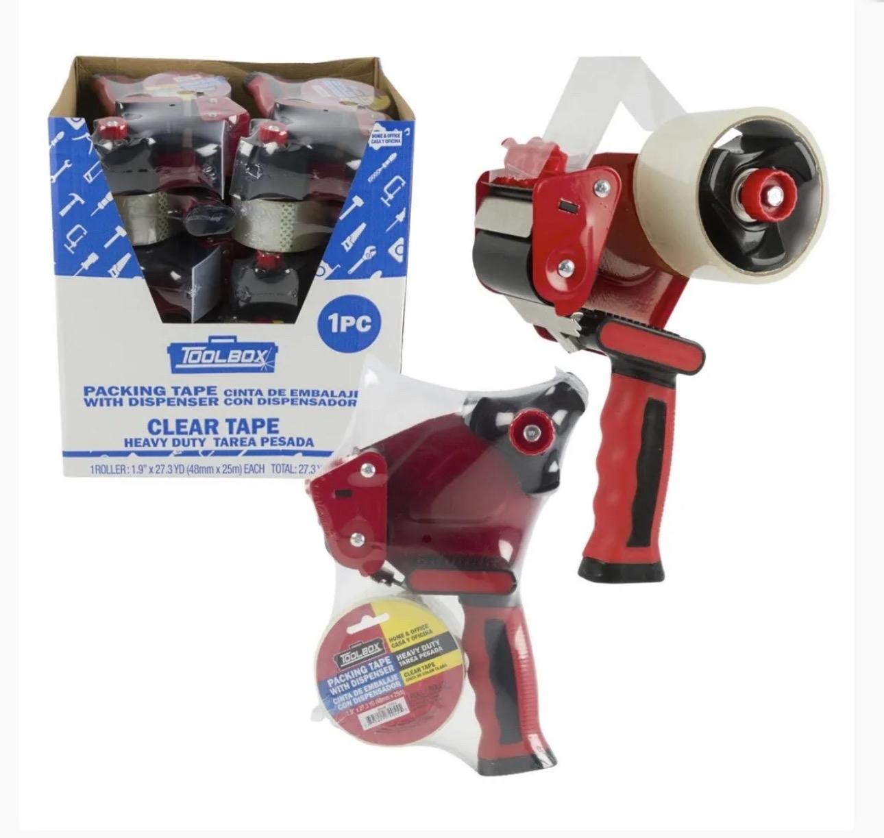 Packing Tape W/ Dispenser - Clear (2 pc) 1 set