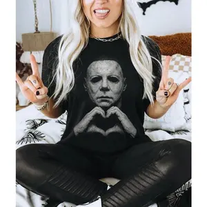 Michael Myers Heart Shirt, Horror Movie Tee, Halloween Gift, Slashers Tshirt, Retro Graphic, Spooky Season, Unisex T-shirt,Unisex Crewneck T-shirt for Men And Women