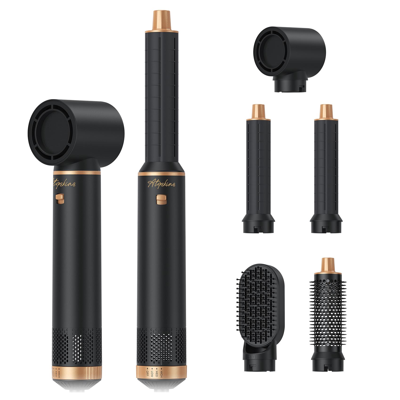 ATOPSKINS 5-in-1 Air Styler: Soft Airflow & Ultra-Lightweight(The attachments are made of plastic), Zero Heat Damage (203°F) for Non-Aggressive Styling Includes 1 Hair Dryer 2 Hot Air Curlers Christiansmas Gift Black Blue White diffuser curly hair ATOPSKINS 5-in-1 Air Styler: Soft Airflow & Ultra-Lightweight(The attachments are made of plastic), Zero Heat Damage (203°F) for Non-Aggressive Styling Includes 1 Hair Dryer 2 Hot Air Curlers Christiansmas Gift Black Blue White diffuser curly hair