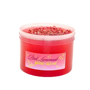 Pink Lemonade Glitter Bomb 8 oz glittery Clear slime fun freebies in every order!