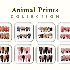 NailPhoria ANIMAL PRINTS Collection - Handmade Press-On Nails | Reusable, Salon-Quality, Long-Lasting, Glossy Design