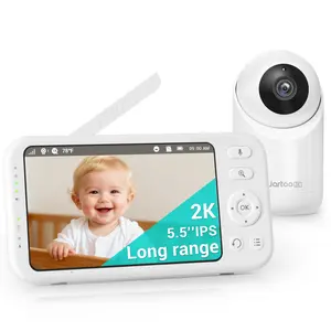 Jartoo 1860ft Long Range Video Baby Monitor with 5.5" Full HD Screen, No WiFi Two Way Talk Camera and Audio, Night Vision, AI Cry Detect, White Noise, 6000mAh