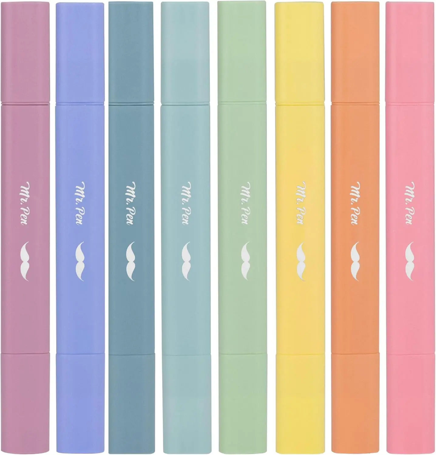 Mr. Pen- Aesthetic Dual Tip Bible Highlighters, No Bleed Through Assorted Color, 8pcs, Cute Highlighter Dual Tip for Journaling Supplies and School Accessories