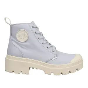 Palladium Womens Pallabase Round Toe Platform Zippered Casual Boots Ankle Mid Heel 2-3" - Blue