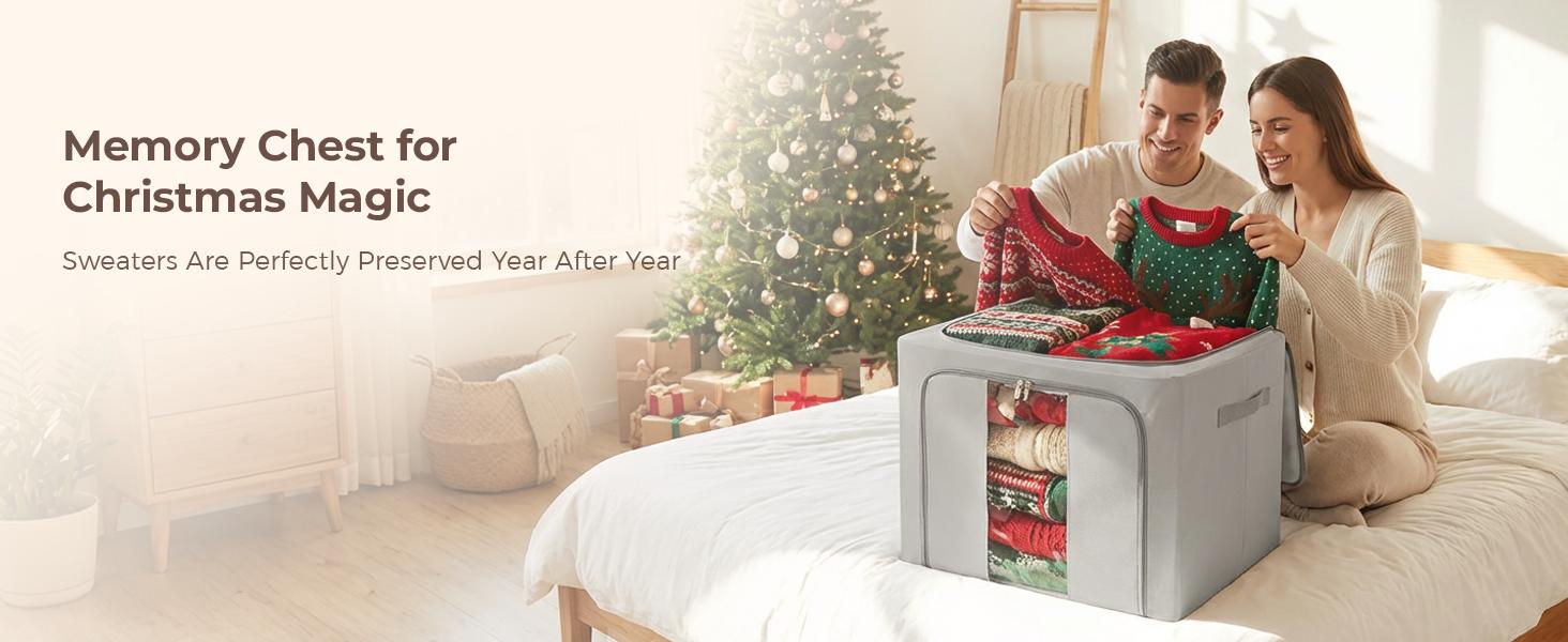 【NewYear2026】Foldable Storage Bin 3-Pack, 66L Large Capacity | Perfect for Clothes & Bedding Organization