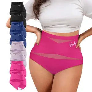 High Waisted Letter Print Underwear,4/6/8 Pcs Cross Support Panties for Women,Breathable Underwear for Women, All Season Comfy Daily Wear.Casual Bridal Basic Minimalist Lingerie,FallFreshness Underwear.