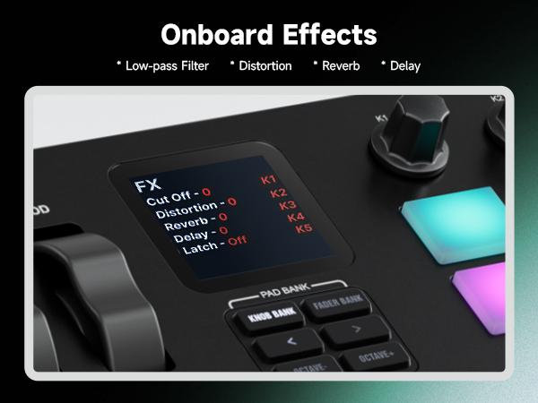 Donner STARRYKEY-37 PLAY MIDI Controller, 37 Key Portable with 128 Voices 16 RGB Pads USB Wireless 4 DAW Software 40 Courses