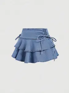 2026 European and American style women's elegant commuting high-quality casual versatile midi skirt, denim mini skirt, summer high-end skirt.