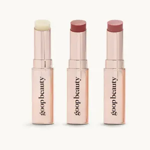 Clean Nourishing Lip Balm Trio by goop beauty | Moisturized and Nourishes Dry, Cracked Lips | Shea Butter, Castor Oil, and Argan Oil