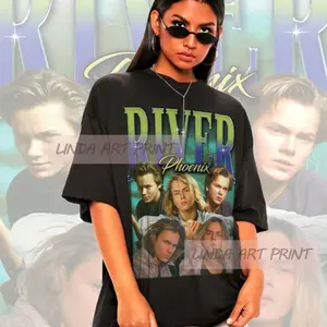 Retro River Phoenix Shirt – Vintage River Phoenix Graphic T-Shirt, Sweatshirt & Hoodie Unisex 6Y8