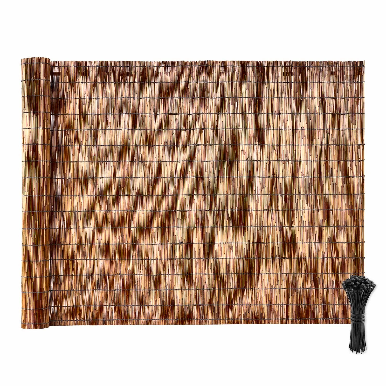 【SummerFinds】VEVOR Natural Reed Fencing, 4 ft x 16.4 ft, Decorative Natural Reed Fencing Roll, Decorative Fence for Backyard Divider, Privacy Screen Panel Curtain for Balcony Patio Garden Backyard Outdoor, Brown