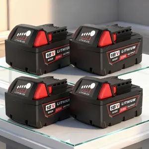 4Packs 18V 8.0Ah M-18 Replacement Battery, High Output Lithium Battery with LED Display & Protection, Compatible with 48-11-1862 48-11-1852 48-11-1882 Cordless Power Tools